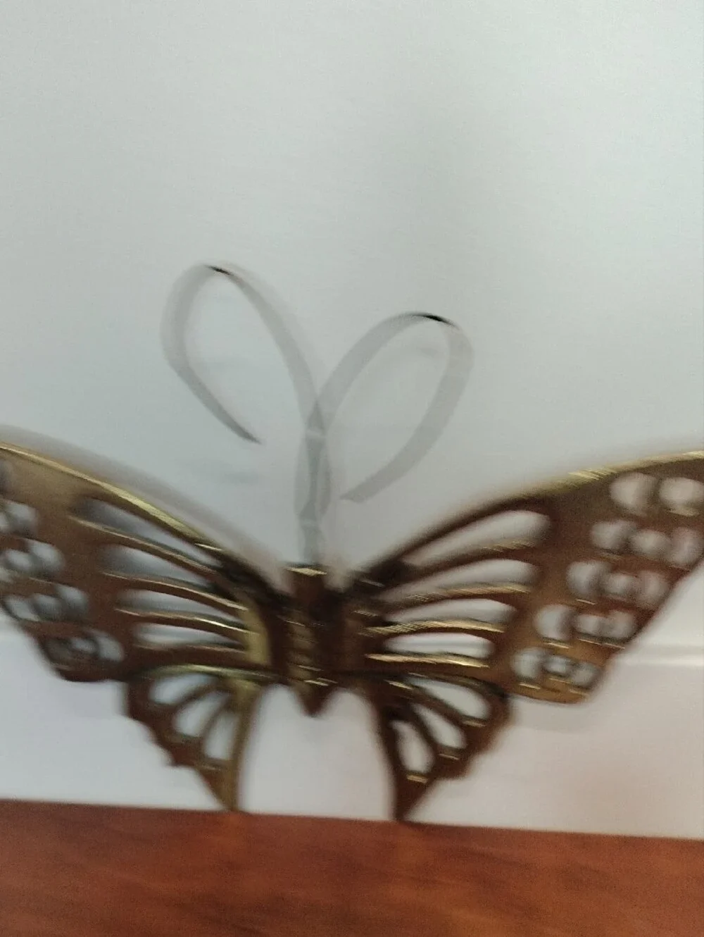 Mid-century Modern Vintage Solid Brass Butterfly Wall Hanging